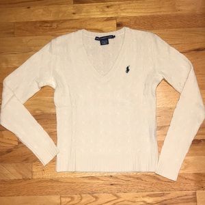 Ralph Lauren Cable-Knit Ivory Sweater